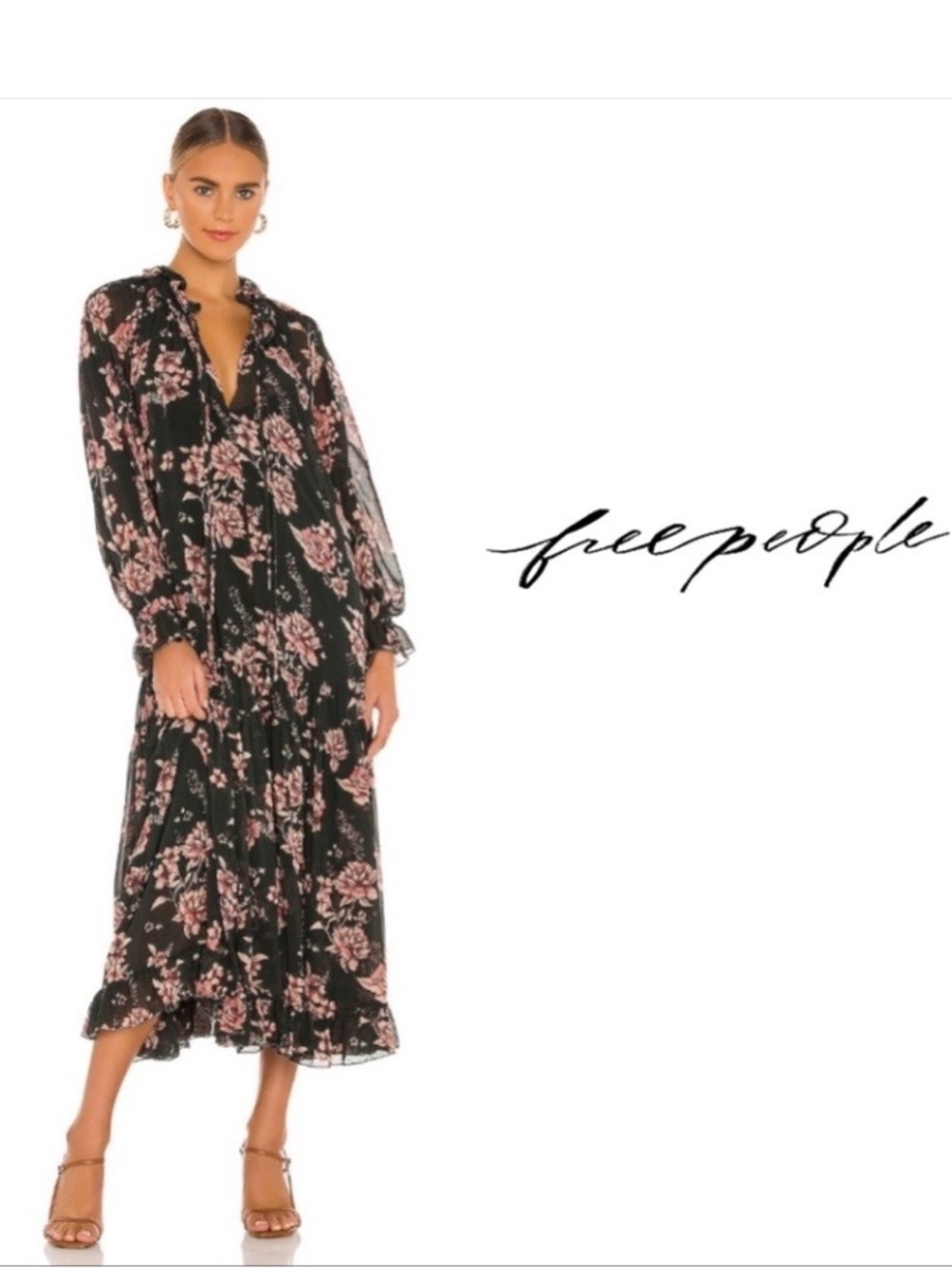 Free People Feeling Groovy Maxi Dress Forest Combo sz S
